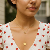 Lariat Heart Necklace in 10K Yellow Gold thumbnail 4