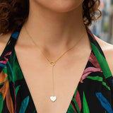 Lariat Heart Necklace in 10K Yellow Gold thumbnail 5