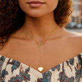 Lariat Heart Necklace in 10K Yellow Gold thumbnail 6