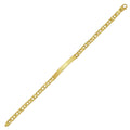 14K yellow gold mariner ID bracelet with lobster clasp and flat engravable plate