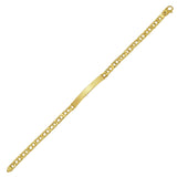 14K yellow gold mariner ID bracelet with lobster clasp and flat engravable plate thumbnail 1