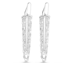 Sterling Silver Multi Strand Chain Drop Chandelier Earrings