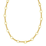 14K yellow gold necklace with oval five-and-one link pattern thumbnail 1