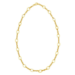 14K Yellow Gold Five and One Oval Link Chain Necklace