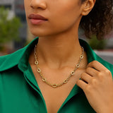 14K Yellow Gold Five and One Oval Link Chain Necklace thumbnail 5