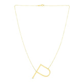 14K Yellow Gold Yours Truly Large Initial P Necklace thumbnail 2
