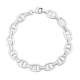 Sterling Silver Rhodium Plated Puffed Mariner Bracelet (9.00 mm) thumbnail 2
