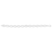 Sterling Silver Rhodium Plated Puffed Mariner Bracelet (9.00 mm)