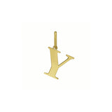 14K Yellow Gold Initial Y Charm Pendant thumbnail 1