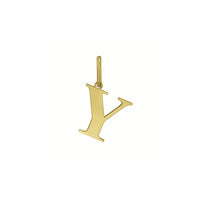 14K Yellow Gold Initial Y Charm Pendant