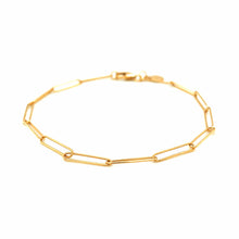 Load image into Gallery viewer, 14k Yellow Gold Wire Paperclip Bracelet  (2.70 mm)