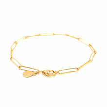 Load image into Gallery viewer, 14k Yellow Gold Wire Paperclip Bracelet  (2.70 mm)