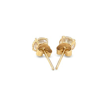 Load image into Gallery viewer, 14k Yellow Gold Stud Earrings with White Hue Faceted Cubic Zirconia(5mm)