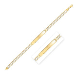14K yellow gold curb ID bracelet with pave-set stones, 6.00 mm width thumbnail 1