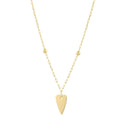 14K yellow gold station necklace with heart and bead motif