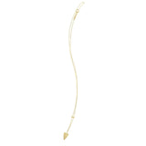 14K Yellow Gold Elongated Heart and Bead Station Necklace thumbnail 3