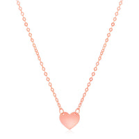 14k Rose Gold Polished Mini Heart Necklace