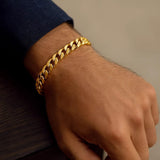 10k Yellow Gold Semi Solid Miami Cuban Bracelet (10.70 mm) thumbnail 5