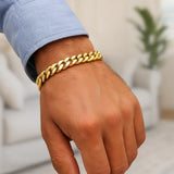 10k Yellow Gold Semi Solid Miami Cuban Bracelet (10.70 mm) thumbnail 6