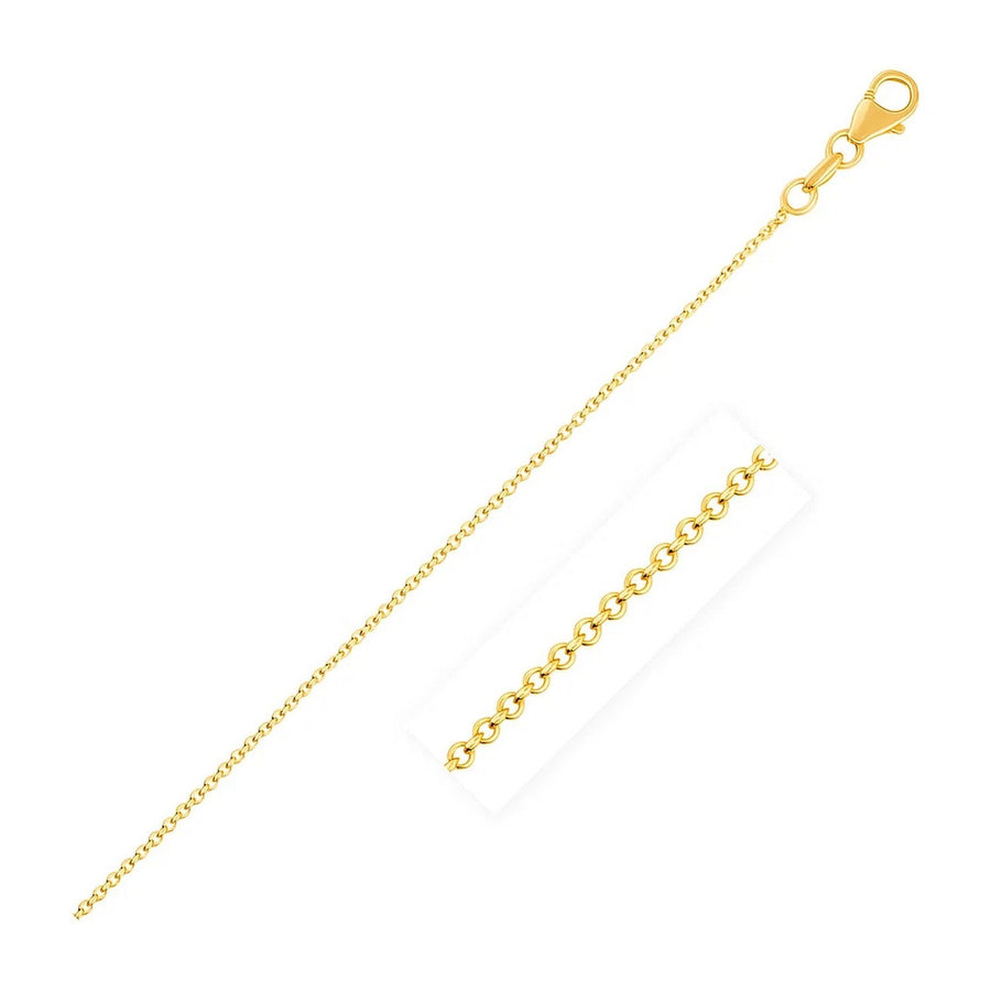 14k Yellow Gold Round Cable Link Chain (1.30 mm)