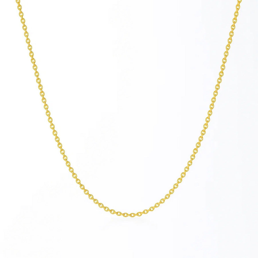 14k Yellow Gold Round Cable Link Chain (1.30 mm)