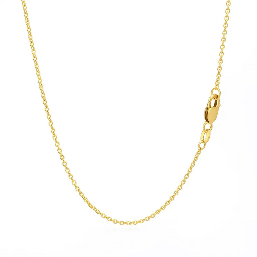 14k Yellow Gold Round Cable Link Chain (1.30 mm)