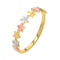 10K tri-color gold star ring with open cut-out star design