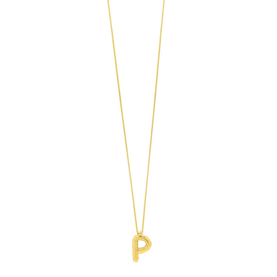 14K Yellow Gold Helium Initial P Pendant