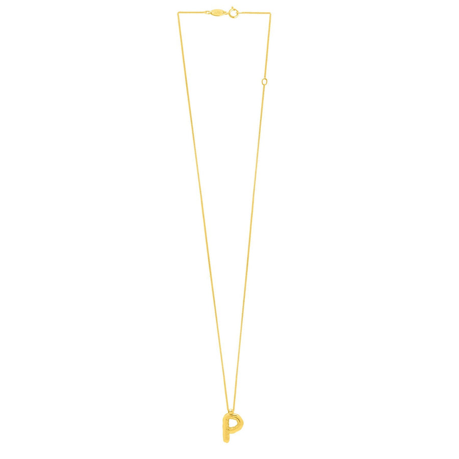 14K Yellow Gold Helium Initial P Pendant