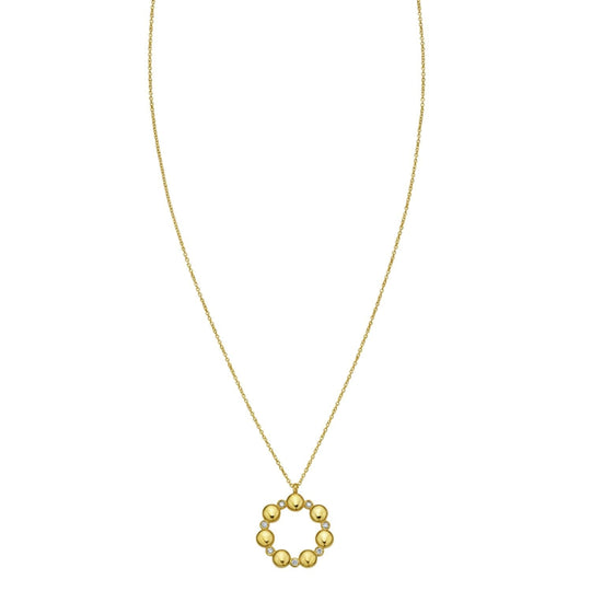 14K yellow gold cable chain necklace with diamond cut faceted links