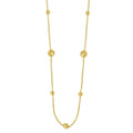 14K yellow gold alternating bead chain necklace with no gemstones