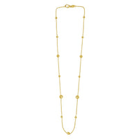 Alternating Bead Chain Necklace in 14K Yellow Gold