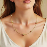 Alternating Bead Chain Necklace in 14K Yellow Gold thumbnail 3