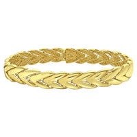 14K Yellow Gold Chevron Link Bangle (10.00 mm)