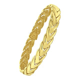 14K Yellow Gold Chevron Link Bangle (10.00 mm) thumbnail 3