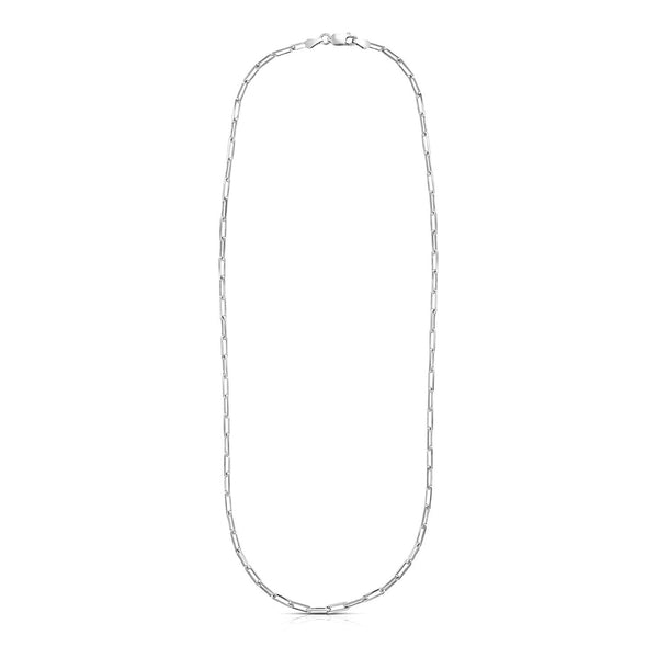 Sterling Silver Rhodium Plated Paperclip Chain (3.00 mm)
