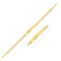 14K yellow gold curb ID bracelet with 5.70 mm flat Cuban links and lobster clasp
