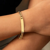 14k Yellow Gold Curb ID Bracelet (5.70 mm) thumbnail 2