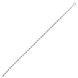 925 sterling silver rhodium plated puffed mariner link anklet thumbnail 1