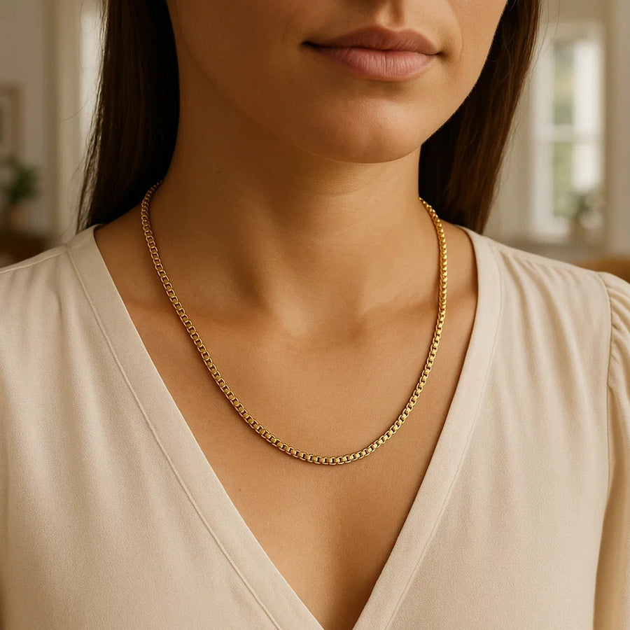 14k Yellow Gold Solid Round Box Chain 2.5 mm
