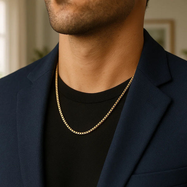 14k Yellow Gold Solid Round Box Chain 2.5 mm