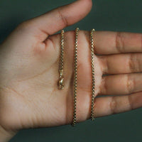 14k Yellow Gold Solid Round Box Chain 2.5 mm