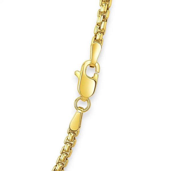 14k Yellow Gold Solid Round Box Chain 2.5 mm