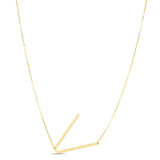 14K yellow gold Yours Truly large initial V necklace pendant thumbnail 1