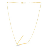 14K Yellow Gold Yours Truly Large Initial V Necklace thumbnail 2