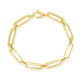 14k Yellow Gold 7 1/2 inch Bombay Paperclip Chain Bracelet (7.00 mm) thumbnail 1
