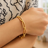 14k Yellow Gold 7 1/2 inch Bombay Paperclip Chain Bracelet (7.00 mm) thumbnail 5