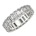 14K white gold ring with emerald cut diamond stones in eternity setting