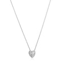 14K white gold scribbles heart necklace with open sketched-line pendant