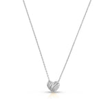 14k White Gold High Polish Scribbles Heart Necklace thumbnail 2